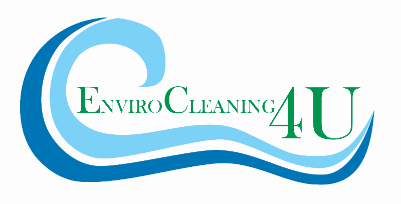 Sylised blue and cyan waves with company name envirocleaning4u text